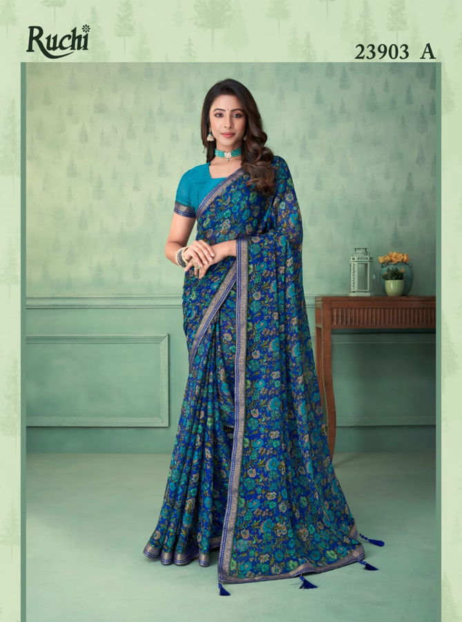 Vaani 23901 By Ruchi Printed Chiffon Sarees Catalog